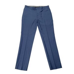 Calvin Klein Suit Pants Mens 36x32 Blue Slim Fit 100% Wool Flat Front Office
